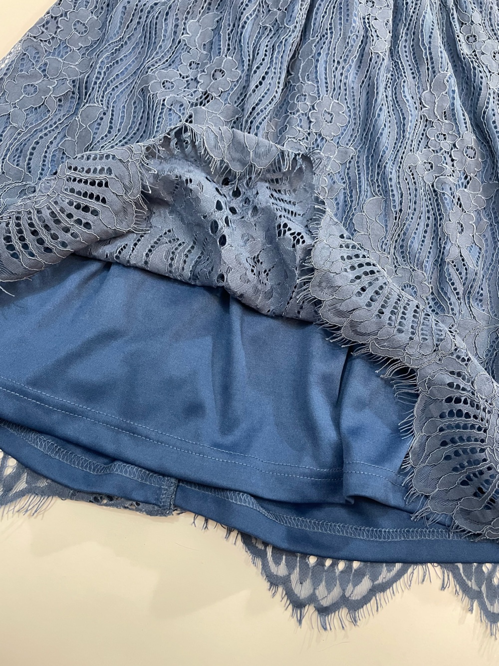 Blue Lace Spaghetti-Strap Dress - Picture 6 of 10